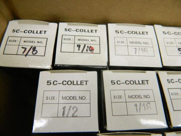 5C Collet Set: 16 Pc, 1/16 to 1-1/8″ Capacity INCOMPLETE 230-8018