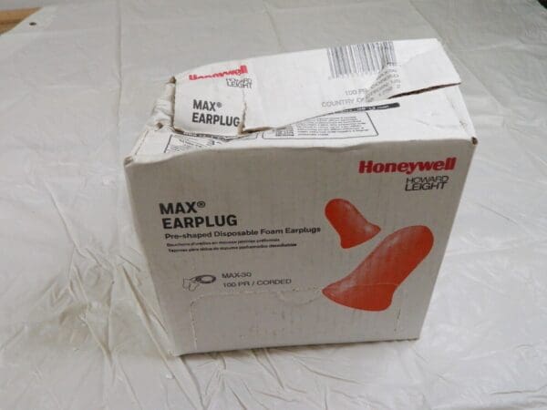 HOWARD LEIGHT Earplugs 100pk: Non-PVC Foam, Bell, Roll Down, Corded MAX-30