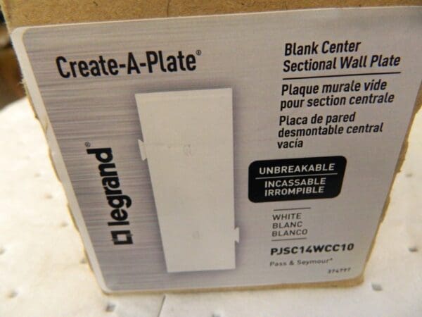 10pk 1 Gang, 4.9062 Inch Long x 1-13/16 Inch Wide, Blank Wall Plate PJSC14W