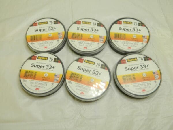 3M 3/4″ x 76' x 7 mil Black Vinyl Electrical Tape Qty 6 BD-21485-10