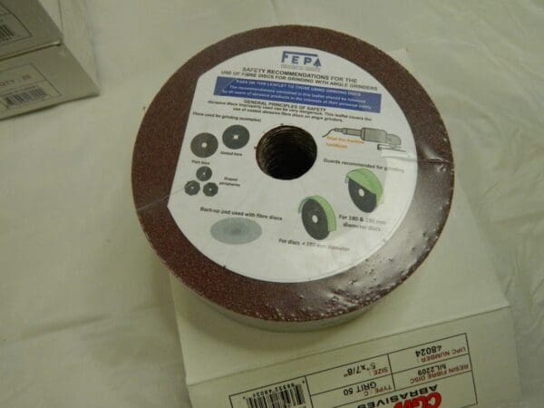 CGW ABRASIVES Fiber Disc: 5″ Disc Dia, 7/8″ Hole, 50 Grit, qty 100 48024