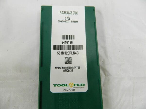 TOOL-FLO Grooving Insert: FLG3P GP50C, Solid Carbide Qty 5 563M120PLN4C