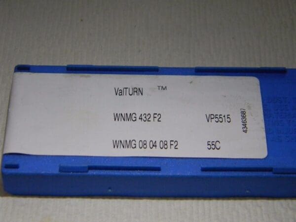 Valenite Carbide Inserts WNMG 432 F2 Grade VP5515 QTY 6 60353620