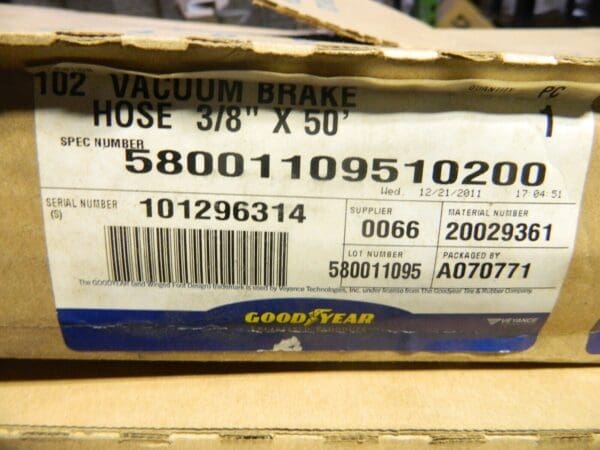 Goodyear 3/8" Diam x 50' Long Heavy Wall Power Brake Hose 20029361