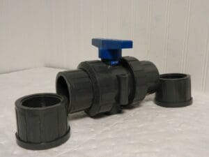 Plast-O-Matic Manual Ball Valve PVC 2" Epdm Threaded MBV200EPT-PV