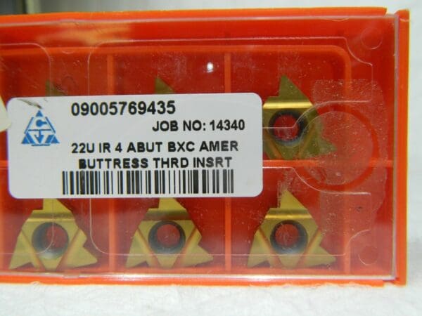 Carmex Thread Insrt 22IR Internal RH 4 Amer Buttress Qty 10 22UIR4ABUTBXC