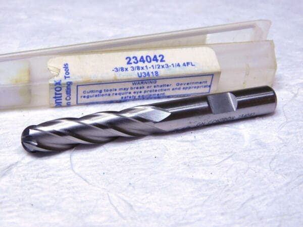 Controx HSSCO Ball End Mill 3/8”Dia .190” Radius 4Fl 1.5”LOC 3.25”L 234042.190R