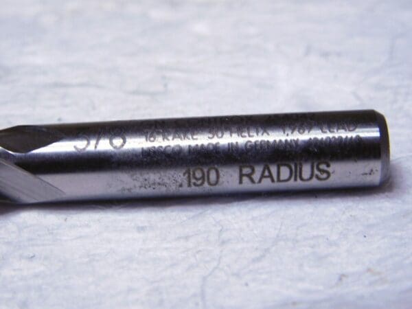 Controx HSSCO Ball End Mill 3/8”Dia .190” Radius 4Fl 1.5”LOC 3.25”L 234042.190R