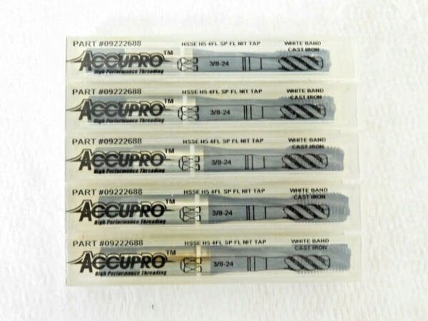 Accupro Spiral Flute Taps HSSE 3/8-24 UNF-H5 4FL Qty 5 09222688