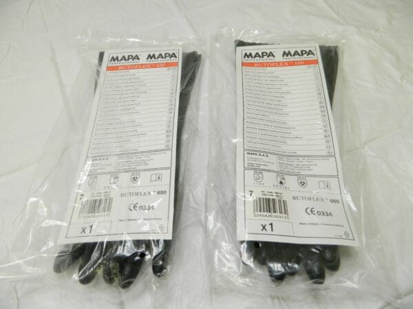 MAPA 650 BUTOFLEX Chemical Resistant Waterproof Gloves Size 7 Qty 2 Pairs 650317