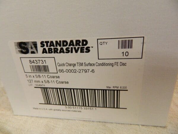 Standard Abrasives Quick Change Surface Conditioning FE Disc 5" x 5/8-11" 843731