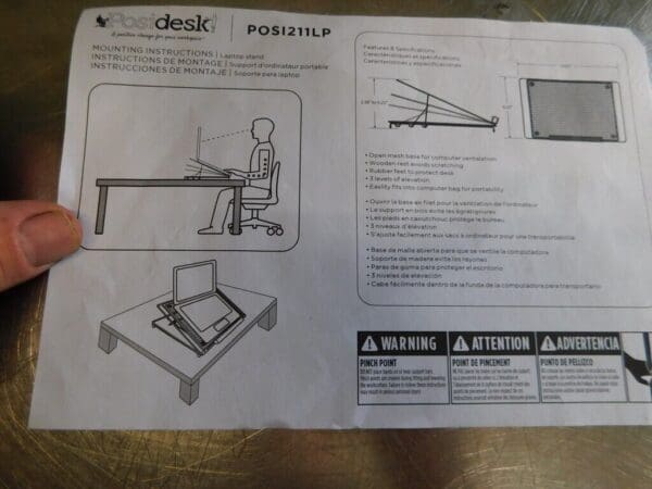 Posidesk Adjustable Folding Laptop Stand POSI211LP