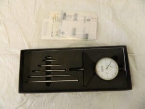 0 to 10 Inch Range, Steel, White Dial Depth Gage K158/1B