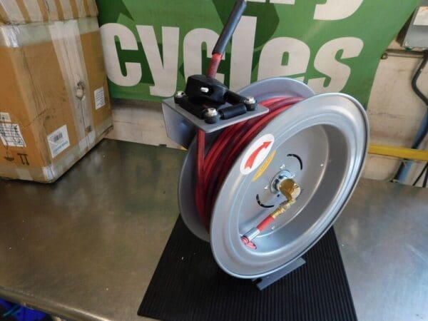 PRO-SOURCE Hose Reel with Hose: 1/4″IDx50' Spring Retractable 2830025010PRO