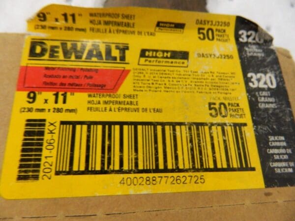 Dewalt 50 pk Coated Sanding Sheet DASY3J3250