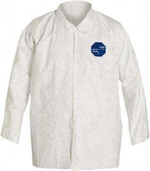 DUPONT 50 pk Size L White General Purpose Long SleeveShirt TY303SWHLG0050H