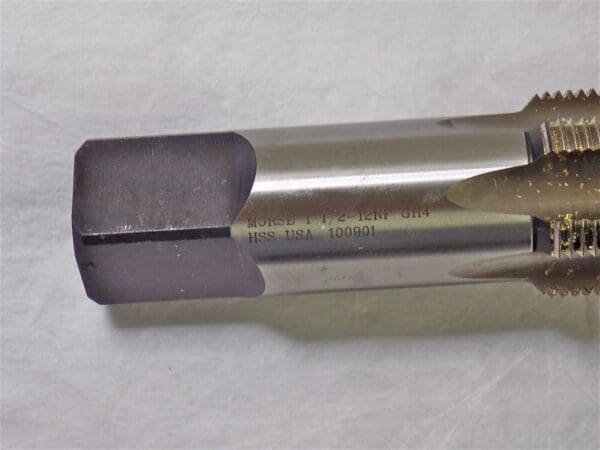 Morse Cutting Tools HS Plug Chamfer Hand Tap 1-1/2"-12NF RH 6Fl 6-3/8" OAL 32492