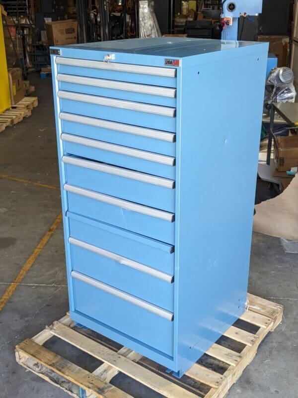 Lista Modular Storage Cabinet 10 Drawers 59 x 28 x 28 Steel Blue DAMAGED