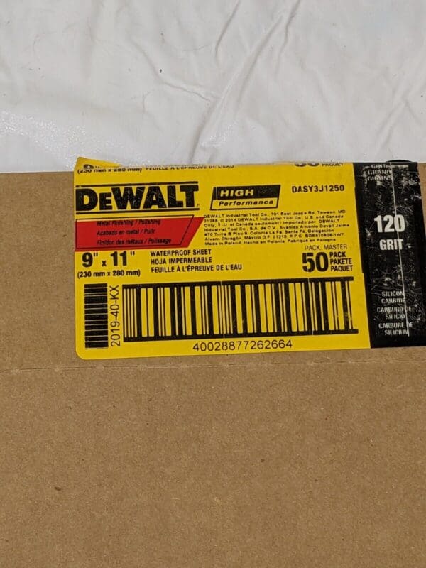 DeWALT 120 Grit, Silicon Carbide Sanding Sheet Qty 50 DASY3J1250