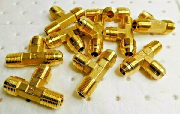 Parker 3/8" Tube OD 45° Brass Flared Tube Male Run Tee QTY 10 151F-6-4