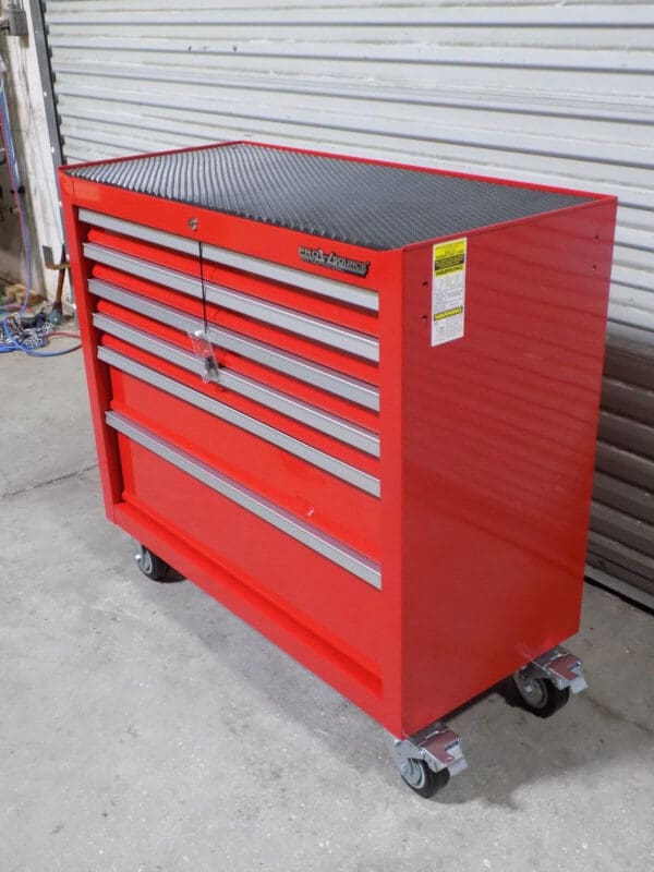 Pro Source Roller Cabinet Tool Box 6 Drawer 42" x 18" x 39" Steel Red