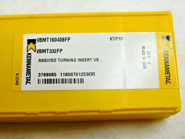 Kennametal Cermet Turning Inserts VBMT332 FP Grade KTP10 QTY 5 3769085