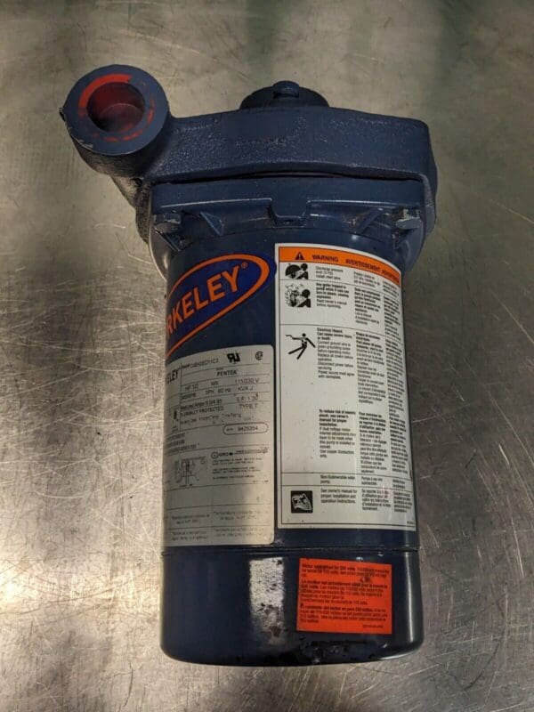 Berkeley High Head Centrifugal Pump 1-1/4" Inlet 1" Outlet 1/2 HP 115/230VAC