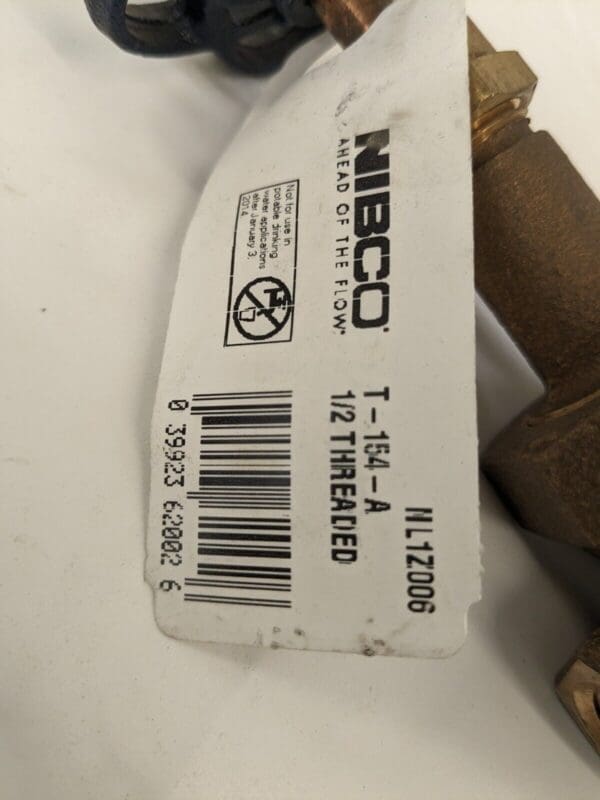 NIBCO Gate Valve: Rising Stem, 1/2″ Pipe, Threaded, Bronze NL1Z006