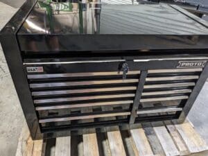 PROTO Tool Chest: 12 Drawers 22-3/8″ OAD 27-21/32″OAH 41-1/2″ OAW JSTV4228CD12BK