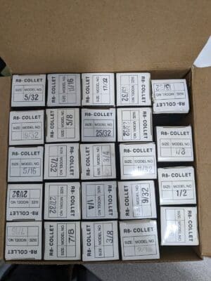 MHC Collet Set: 24 Pc, 1/8 to 7/8″ Cap. Increments of 1/32″ INCOMPLETE 231-0025