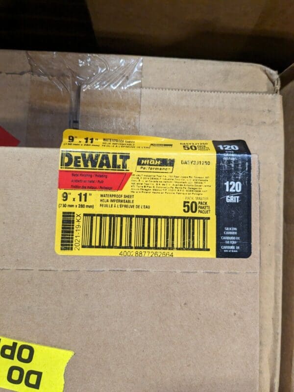 DeWALT 120 Grit, Silicon Carbide Sanding Sheet Qty 100 DASY3J1250