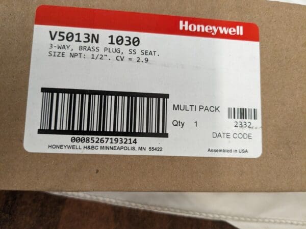 Honeywell - 1/2" NPT Bronze Globe Valve V5013N1030