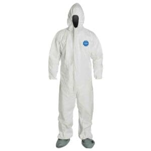 DUPONT Disposable Coveralls: Abrasion, Size L 25pk TY122SWHLG0025H