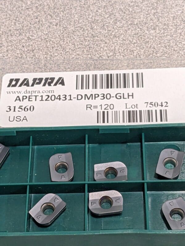 Dapra Carbide Milling Insert APET120431DMP30GLH Qty 10 31560