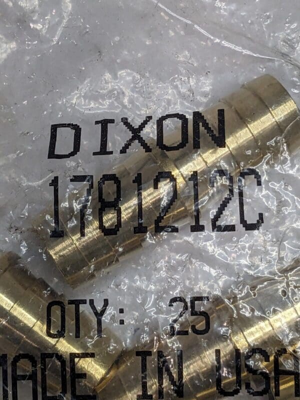 DIXON 3/4" ID Barbed Hose Mender, 2-1/2" OAL, Brass Qty 11 1781212C