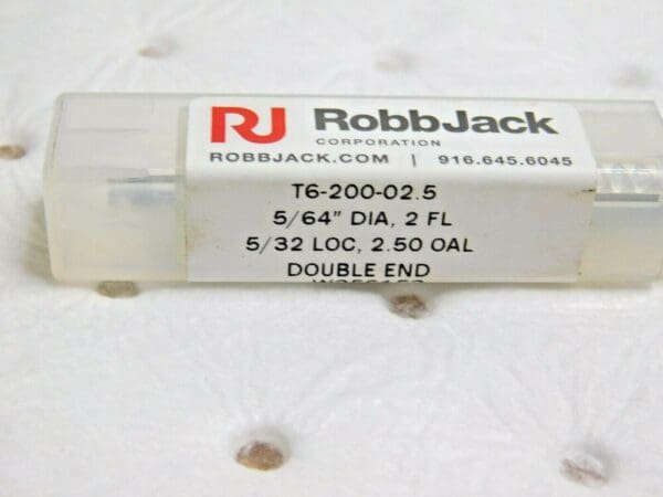 RobbJack Carbide Square End Mill Double End 5/64" Dia x 2.5" OAL 2FL T6-200-02.5