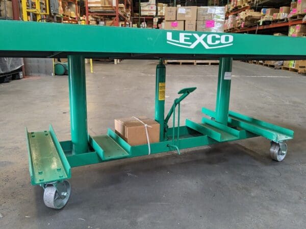 Lexco Foot Operated Hydraulic Lift Table 120" x 30" Deck 2000 lb Cap DAMAGED