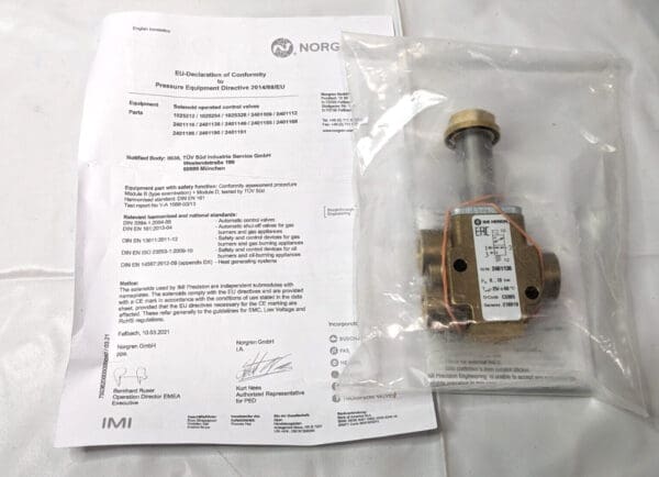 NORGREN HERION Solenoid Valve 3/2 WAY 1/4 NPT 2401138