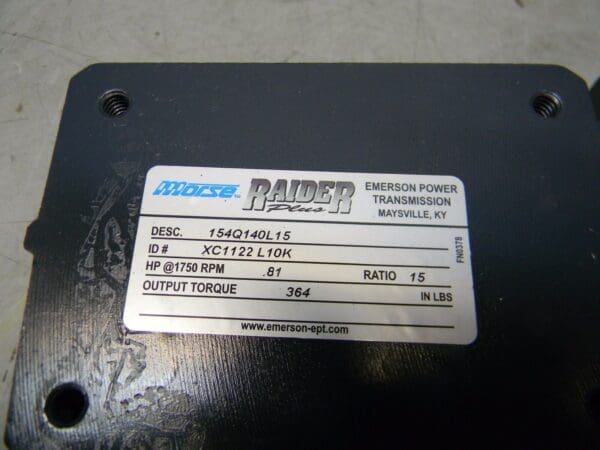 Morse Raider C-Face Worm Gear Reducer 15:1 Ratio Left Output 154Q140L15