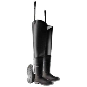 Dunlop Hip & Chest Wader: High-Leg Boot, Black, PVC, Size 7 86056.7