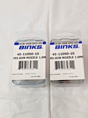 LOT of 2 Binks Gun Nozzles 1.0 MM 45-11050-10