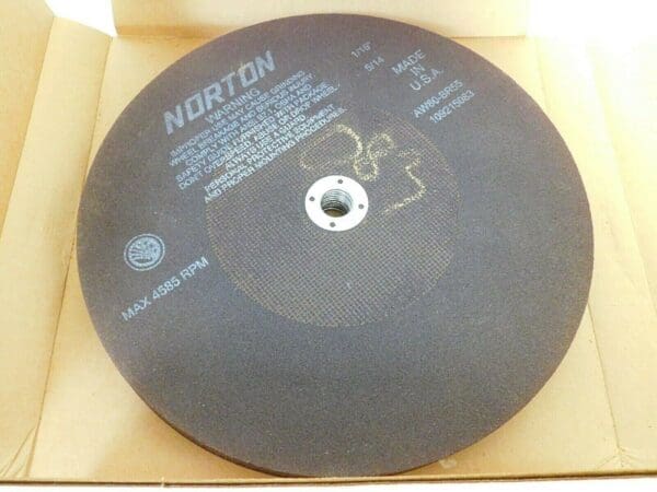 Norton Aluminum Oxide Cutoff Wheels 10" Diam 80 Grit 4585 RPM Qty 10 66253340051