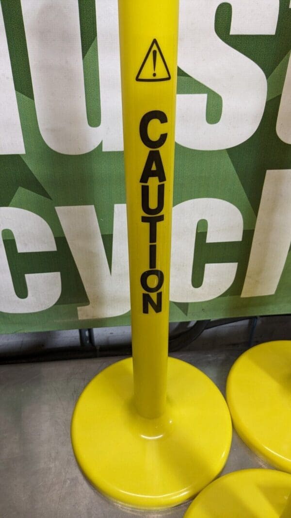 MR. CHAIN Stanchion with Caution Label Chain Kit Plastic Yellow 50' Long 96481-6