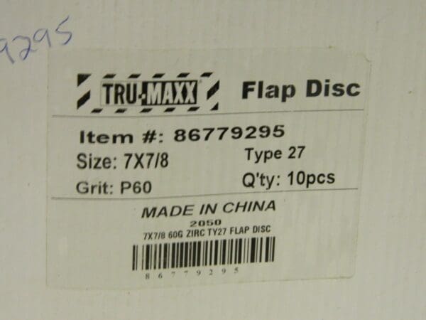 Tru-Maxx Coated Zirconia Alumina Flap Disc 7" x 7/8" 60 Grit 10-Pack #86779295