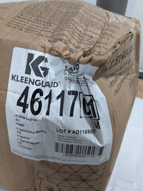 KLEENGUARD Disposable Coveralls: Splash/Particle Protection, Sz 4X Qty 21 46117