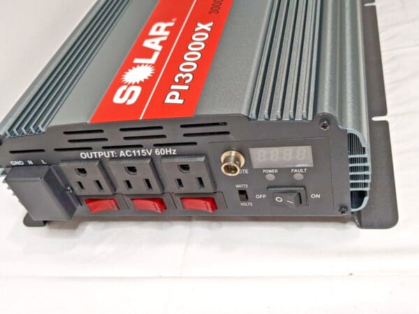 SOLAR 3000 Watt Power Inverter w/3 AC Outlets 12VDC 360A 115VAC 60Hz PI30000X