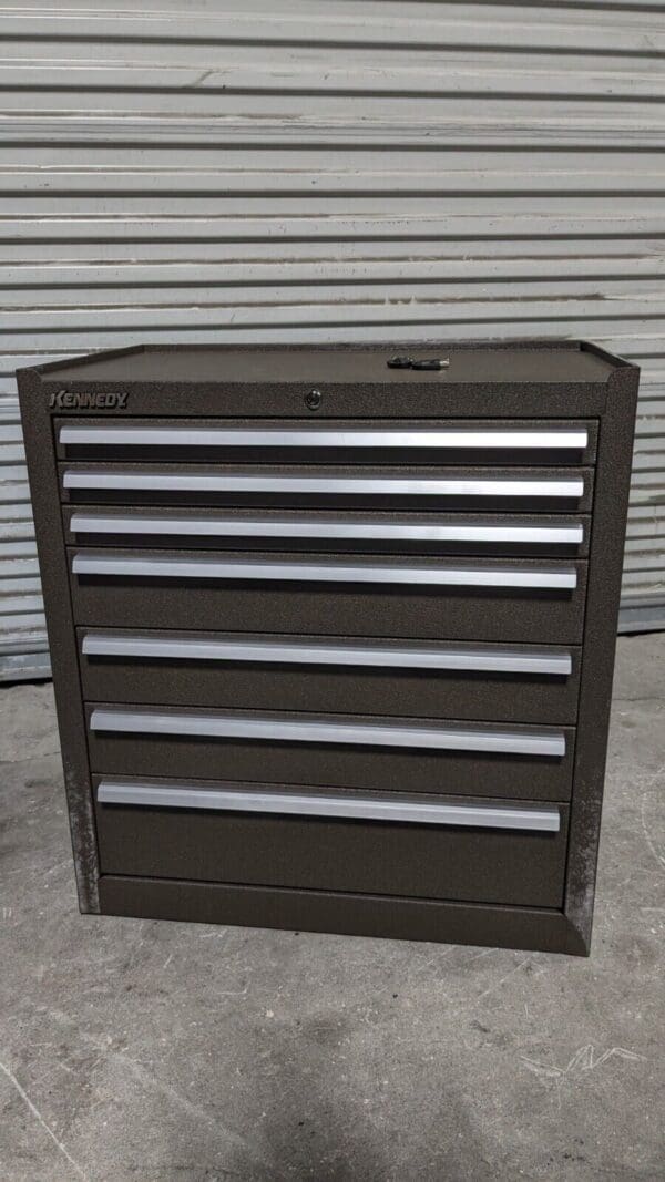 KENNEDY Steel Tool Roller Cabinet 7 Drawers Brown Tubular Key Lock 277XB Damaged