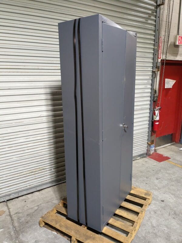 Durham Heavy Duty Storage Cabinet w/ Bins 84 x 36 x 18 Steel Gray DAMAGED