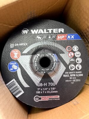 Walter Depressed Center Wheel: Type 27, 7″ Dia, Aluminum Oxide QTY 25