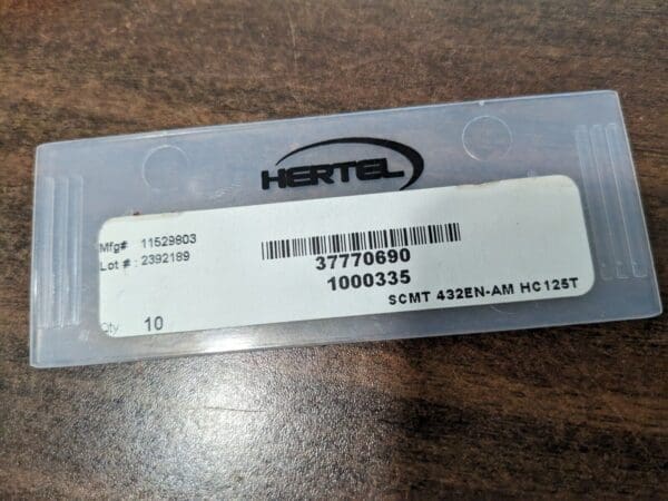 HERTEL Turning Insert 10ct SCMT 432EN–AM HC125T, Carbide 1000335